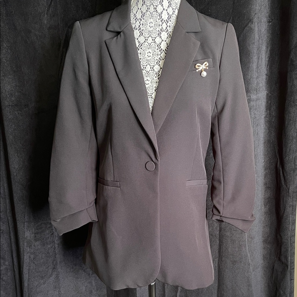 Rachel Zoe Charcoal Blazer with Bow Detail